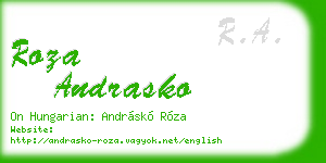 roza andrasko business card