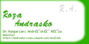 roza andrasko business card